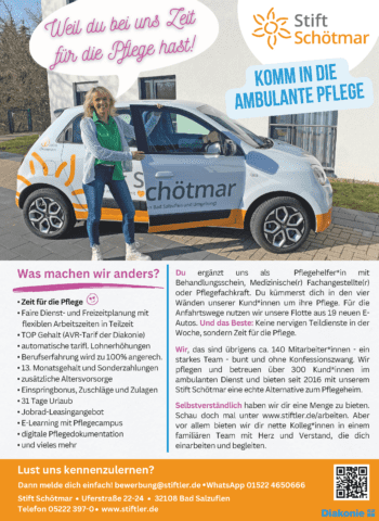 Komm in die ambulante Pflege - weil du bei uns Zeit für die Pflege hast! 4