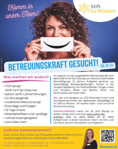 Betreuungskraft (m/w/d) nach §43b SGB XI gesucht! 2