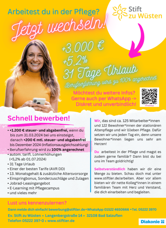 Arbeitest du in der Pflege? JETZT bis zum 31.03.2024 WECHSELN! 1