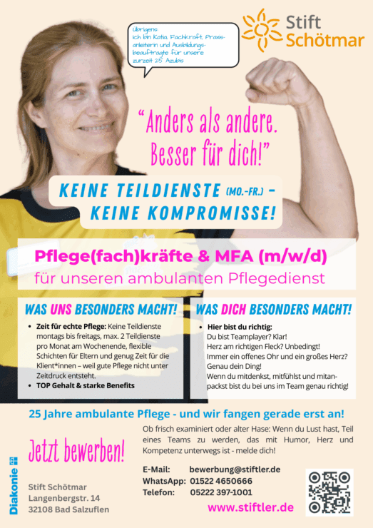 Pflege(fach)kräfte & MFA (m/w/d) für unseren ambulanten Pflegedienst gesucht! 2