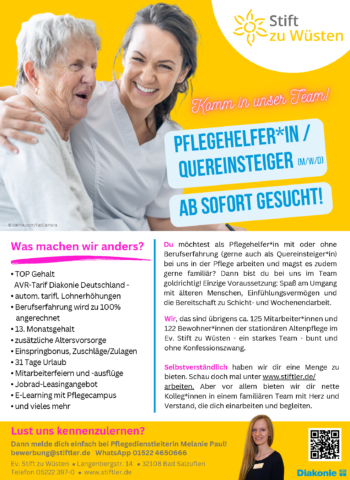 Pflegehelfer*in / Quereinsteiger*in (m/w/d) gesucht! 2