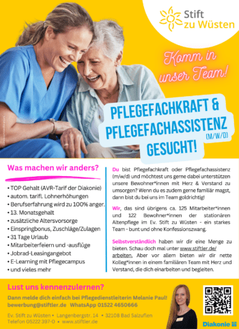 Pflegefachkraft und Pflegefachassistenz (m/w/d) gesucht! 4