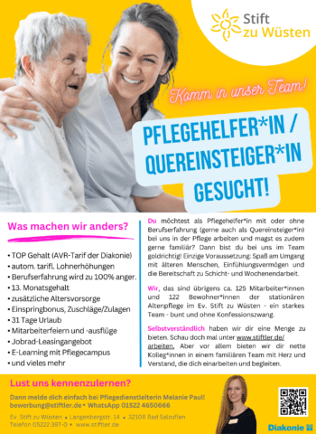 Pflegehelfer*in / Quereinsteiger*in für unser Pflegeheim gesucht! 6
