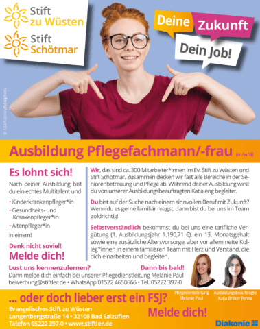 Deine Zukunft - Dein Job! Ausbildung zum/zur Pflegefachmann /-frau (m/w/d) im Stift! 4