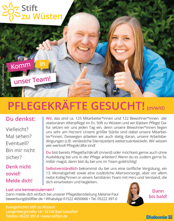 Pflegekräfte (m/w/d) gesucht! 1