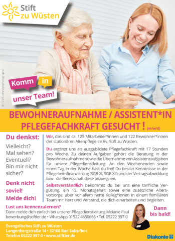 Bewohneraufnahme / Assistent*in / Pflegefachkraft gesucht! (m/w/d) 3