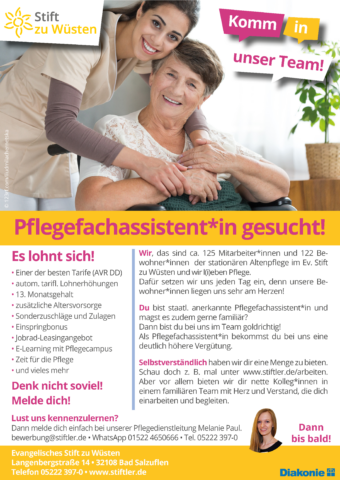 Pflegefachassistent*in gesucht! 8