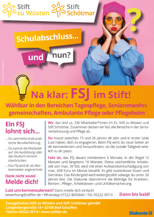 Freiwilliges Soziales Jahr im Stift! 1