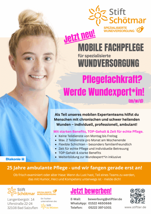 Pflegefachkraft? Werde Wundexpert*in (m/w/d) in unserem Team "Mobile Fachpflege für spezialisierte Wundversorgung"! 1