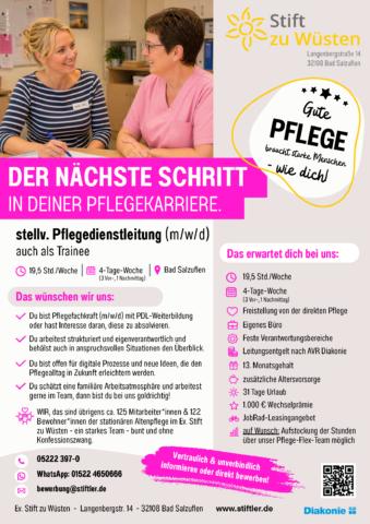 stellv. Pflegedienstleitung (m/w/d) gesucht! 1