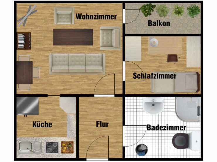 Grundriss Seniorenwohnung im Stiftweg für 2 Personen